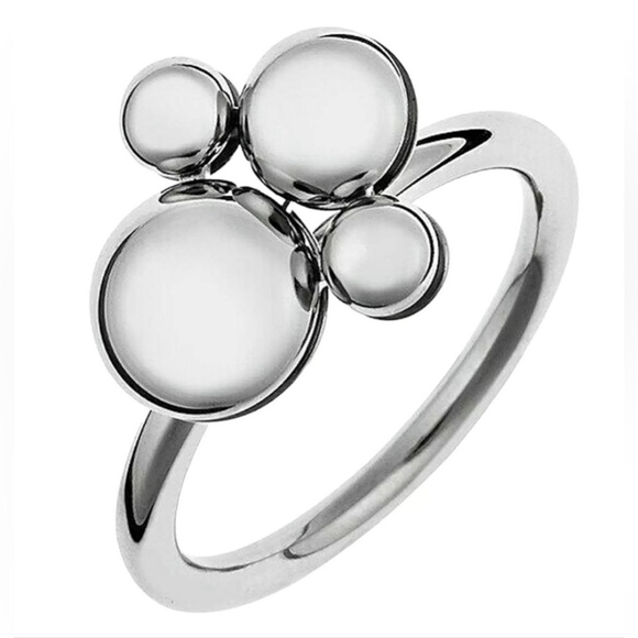 BNWT Calvin Klein Silver Spherical Ring Comes With box & Black Pouch - Picture 1 of 4